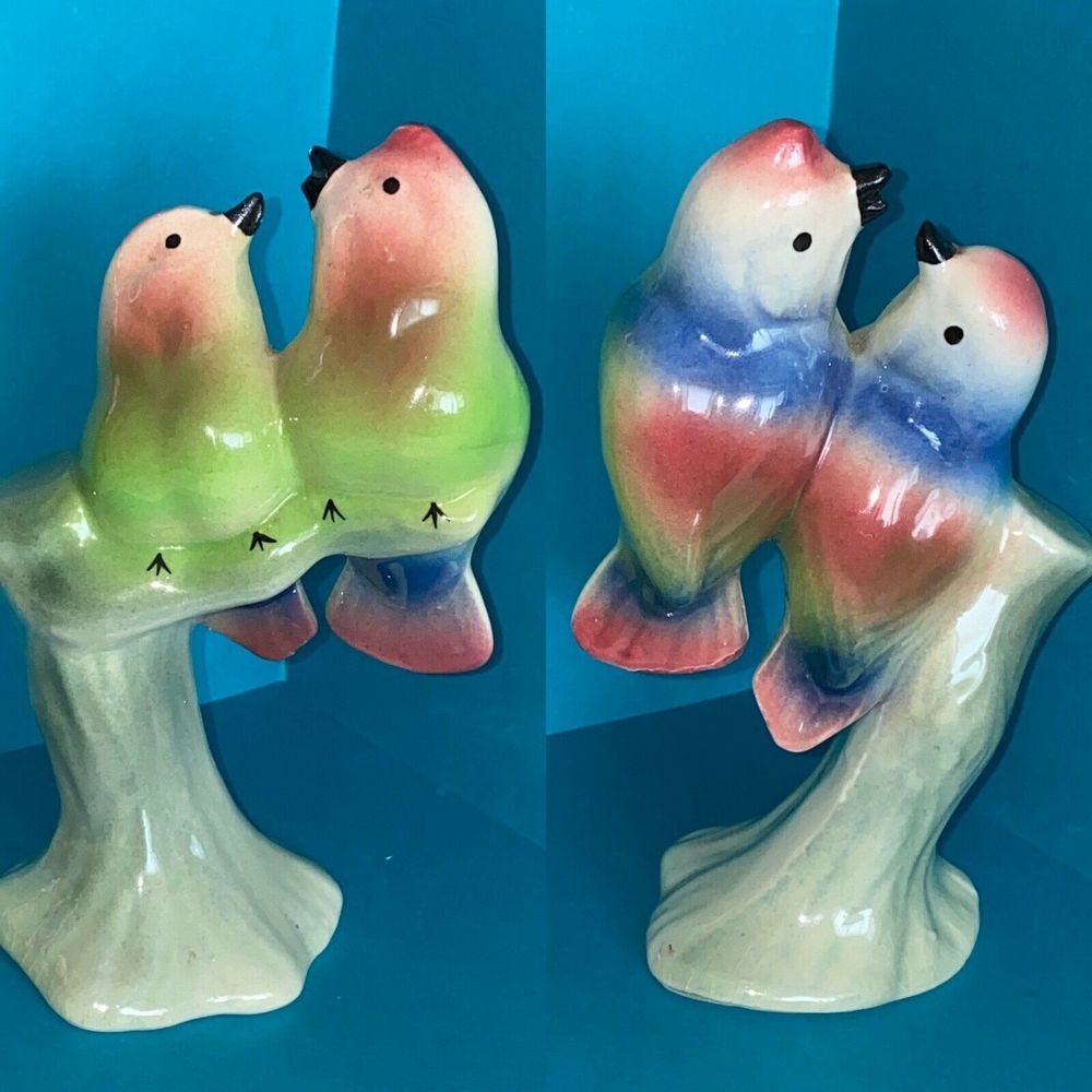Vintage Two Tone Colored Love Bird Figurine
